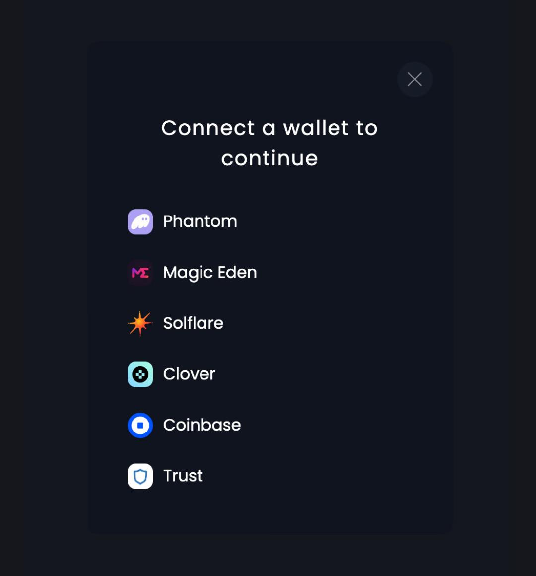 Опции Wallet Connect